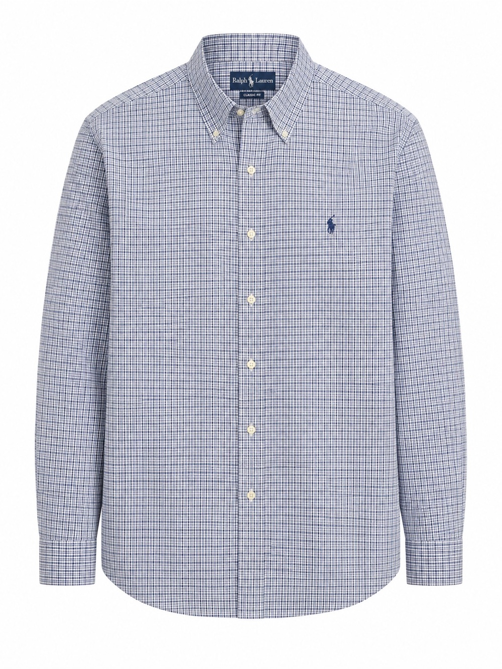 Ralph Lauren Blue and Navy Micro-Check Button-Down Shirt